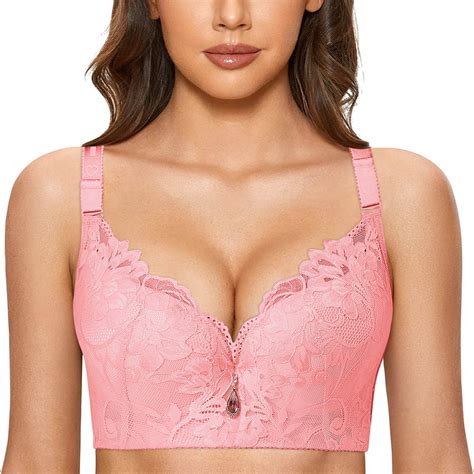 Riforla Womens Underwire Bra Lace Floral Bra Unlined Unlined Plus Size Full Coverage Brawomens