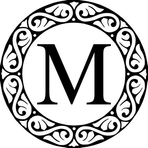 M Circle Monogram Clip Art Vector Clip Art Online Royalty Free