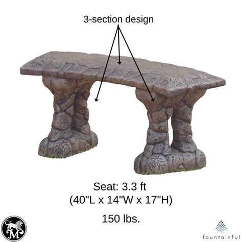 Stone Concrete Outdoor Bench Massarellis