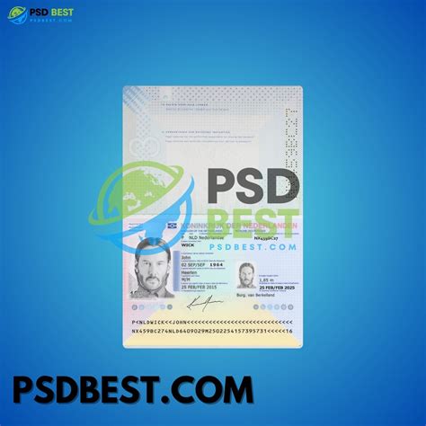 Netherlands Passport Fully Editable Template In Psd Format V Psd Best