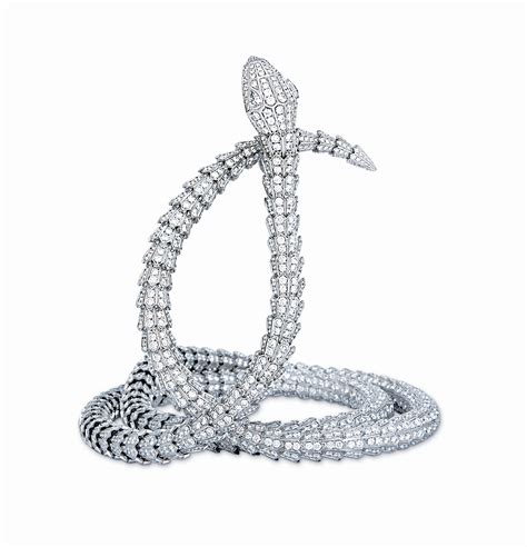 This Extra Long Diamond And White Gold Bulgari Serpenti High Jewelry