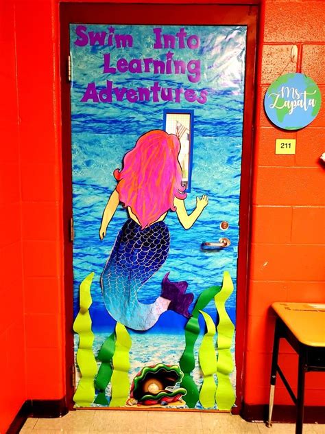 Mermaid Classroom Door Ocean Theme Classroom Kindergarten Classroom Themes Ocean Theme Preschool