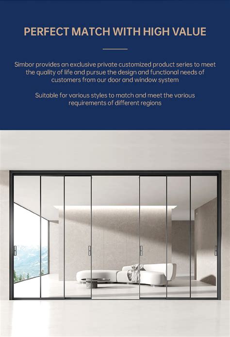 Balcony Partition Sliding Door Extremely Narrow Border Tempered Glass