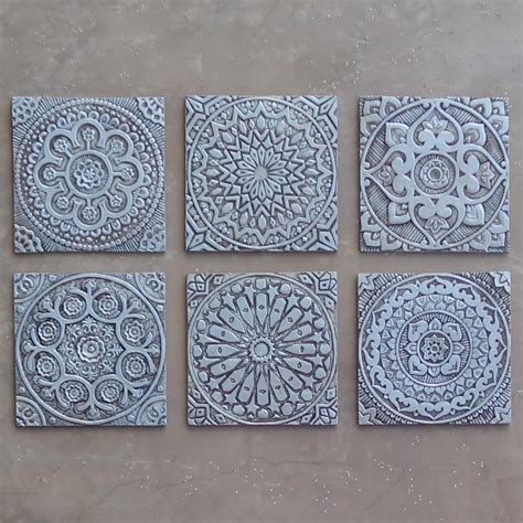 Outdoor Wall Art // Set of 6 Tiles various Designs // Garden Decor ...