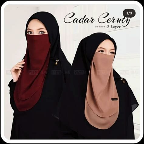 Jual NIQAB TALI CERUTY BABYDOLL CADAR DUA LAYER PREMIUM TANPA JAHITAN