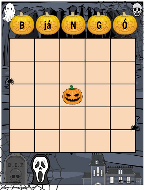 Šablona Karty Halloween Bingo Storyboard o cs examples