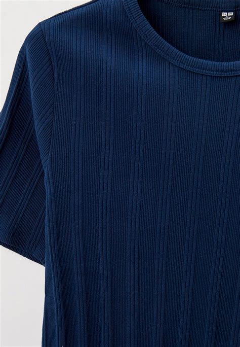 Футболка UNIQLO в рубчик, цвет: синий, RTLACK640401 — купить в интернет ...