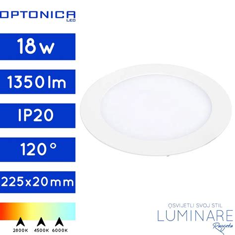 LED PANEL 18W OKRUGLI UGRADBENI LUMINARE Rasvjeta