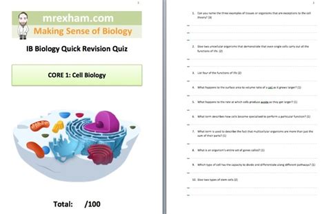 Ib Biology Complete Core Revision Quiz Bundle