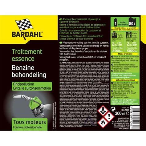 Traitement Bardahl Pour Carburant Essence Huile Spray Entretien