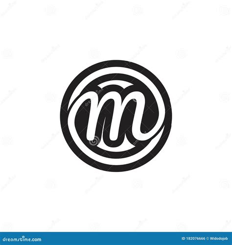 Script Letter M Circle Design Vector Stock Vector Illustration Of