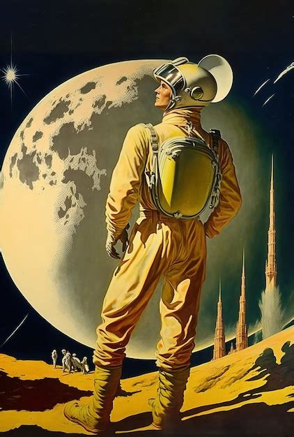 Affiche De Science Fiction Spatiale De Style R Tro Vintage Astronaute