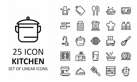 K Chen Icon Set Linear Premium Vektor