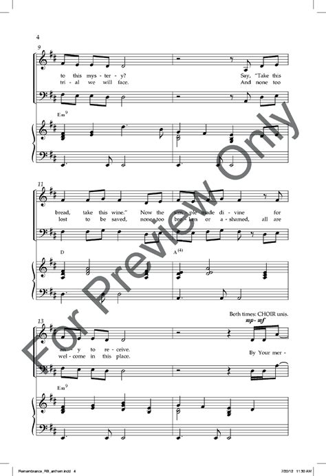 Remembrance Satb By Matt Maher Matt Redm Jw Pepper Sheet Music