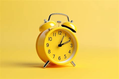 Premium Photo Yellow Alarm Clock On White Background On A White Or