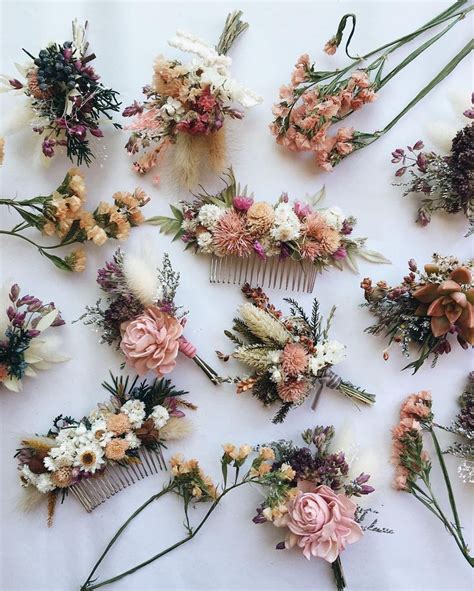 Wedding Hair Ideas Dried Flower Hair Combs Regram Via Eucca