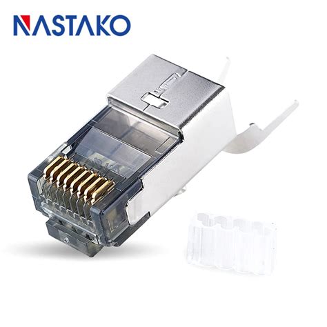 Conector Cat6a RJ45 Cat6 Enchufes Modulares Blindados Conectores FTP