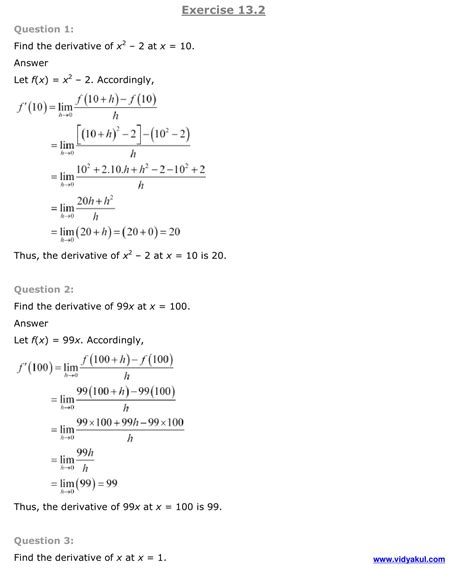 Class 11th Math Limits And Dervatives NCERT Solution CBSE 2023