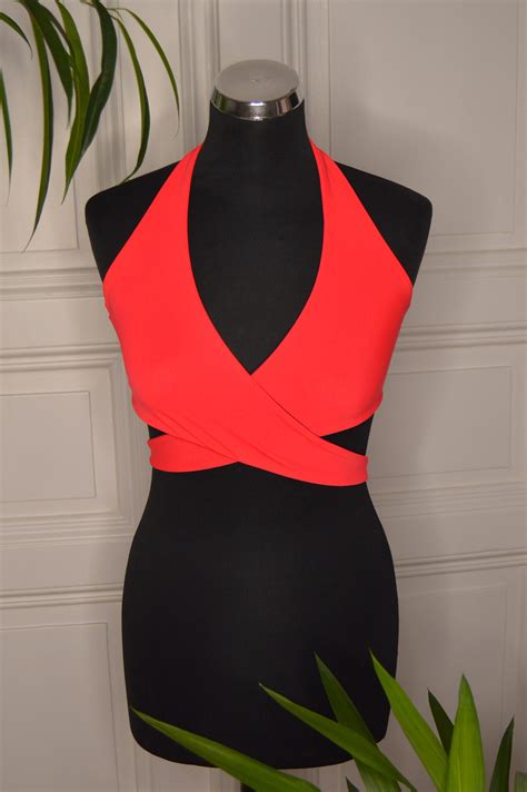 Reversible Seamless Halter Bikini Wrap Top Sewing Pattern Etsy