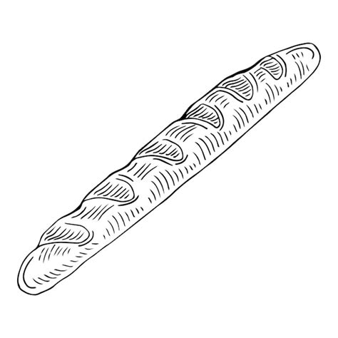 Vector Dibujado A Mano Doodle Sketch Baguette Pan Aislado Sobre Fondo