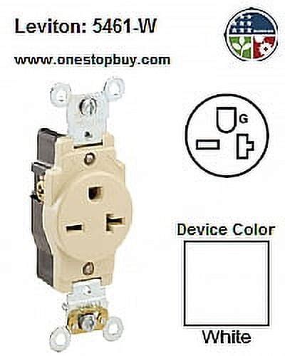 Leviton W Single Receptacle Industrial Grade R A V Bands