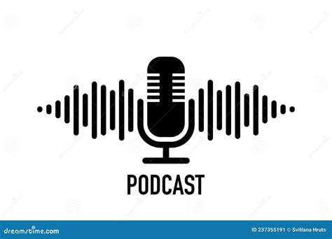 Podcast Microphone Flat Design Concept Podcast Banner Vector