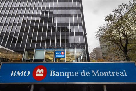 Bank Of Montreal Logo Known As Bmo In Front Of One Of Their Branch