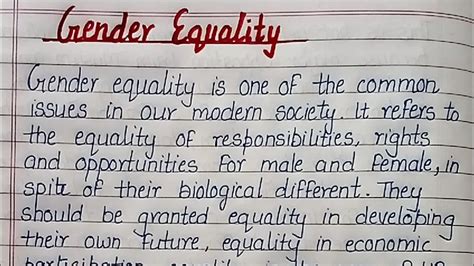 Short Essay On Gender Equality For Students In English Gender