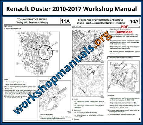 Renault Duster 2010 2017 Workshop Repair Manual Download Pdf