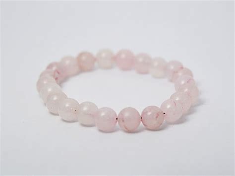 Pulseira Pedra Quartzo Rosa 8mm Bolinha Elo7 Produtos Especiais