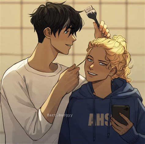 Percy And Annabeth Dying Grey Streaks Back Into Their Hair By H