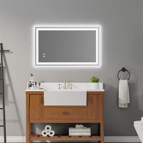 Miscool Anky In W X In H Rectangular Frameless Led Wall Mount