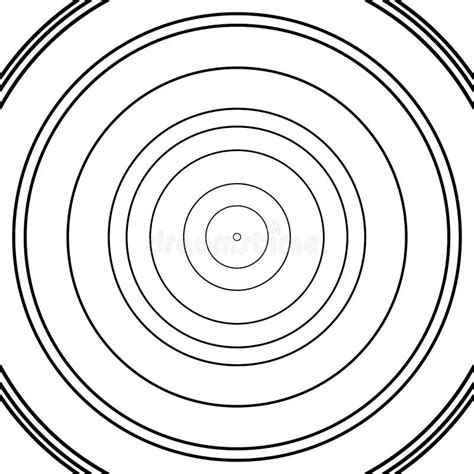 Concentric Circles Pattern Abstract Monochrome Geometric Illustration