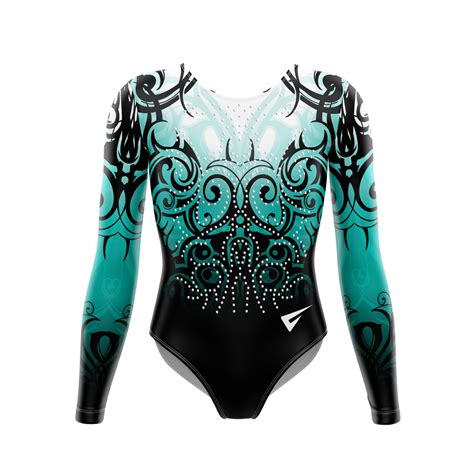 Andromeda Turquoise Gymnastics Long Sleeve Gymnastics Leotard