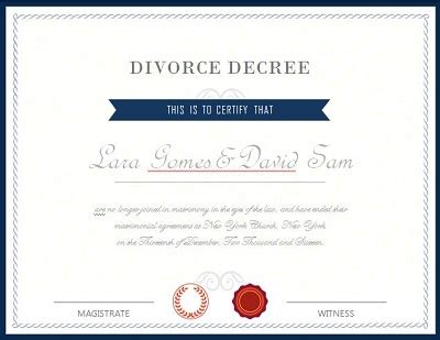 17 Free Divorce Certificate Templates Template Republic