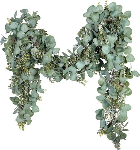 Amazon Ouddy Decor Eucalyptus Garland Ft Lush Silver Dollar