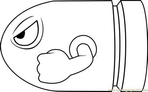 Bullet Bill Coloring Page Free Super Mario Coloring Pages