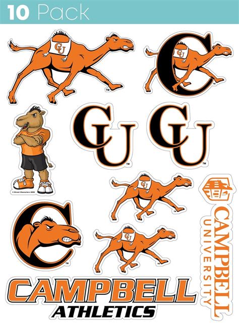 Campbell University Fighting Camels 10 Pack Collegiate Vinyl Decal