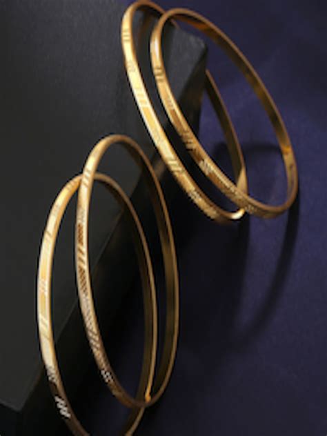 Buy Yellow Chimes Set Of 4 Gold Plated Bangles Bangle For Women