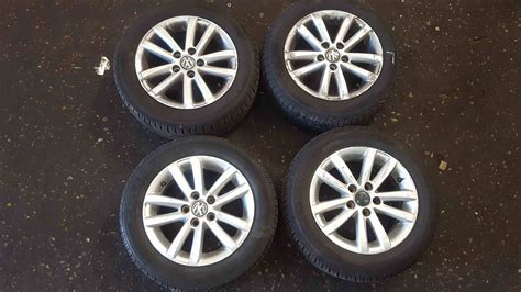 Volkswagen Polo 9N3 2006 2008 Alloy Wheels SET 14Inch 6Q0601025ab Tyres