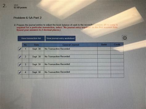 Solved Problem A Prepare A Bank Reconciliation And Record