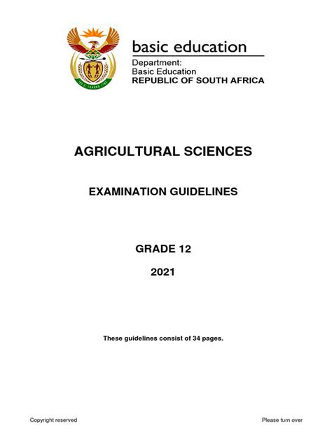 Agricultural Sciences Gr 12 Exam Guidelines 2021 Eng Pdf Ruminant