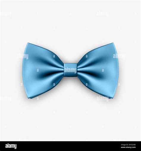 Vector D Realistic Blue Bow Tie Icon Closeup Isolated On White