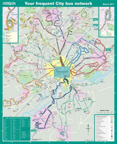 Nottingham Bus Map