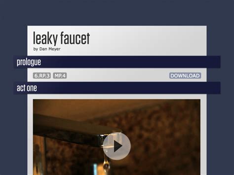 Leaky Faucet by Dan Meyer - MathsLinks | Leaky faucet, Faucet, Act math