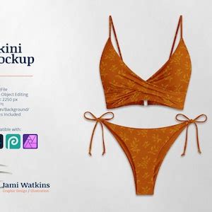 Bikini PSD Mockup Template Photoshop Smart Object Editing Etsy