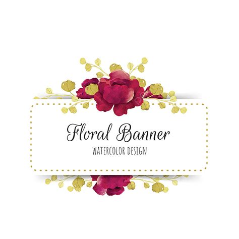 Red Watercolor Floral Vector Design Images, Watercolor Floral Banner ...