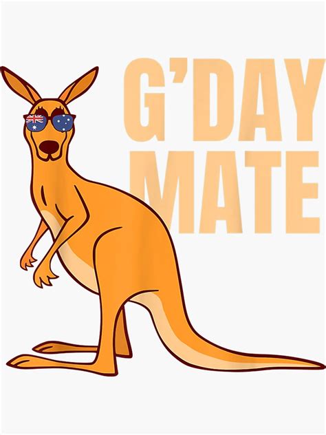 Australia Gday Mate Funny Kangaroo Australian Symbol Sticker For