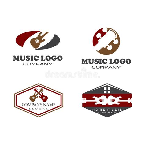 Cross Guitar Music Band Emblem Stamp Vintage Retro Logo Design Stock Vector Illustration Of