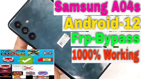 Samsung Galaxy A04s Frp Bypass Android 12 Samsung A04s A047F One Ui 4